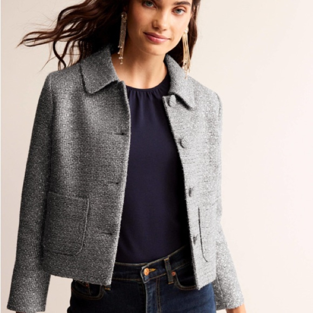 Boden Gray Tweed Blazer